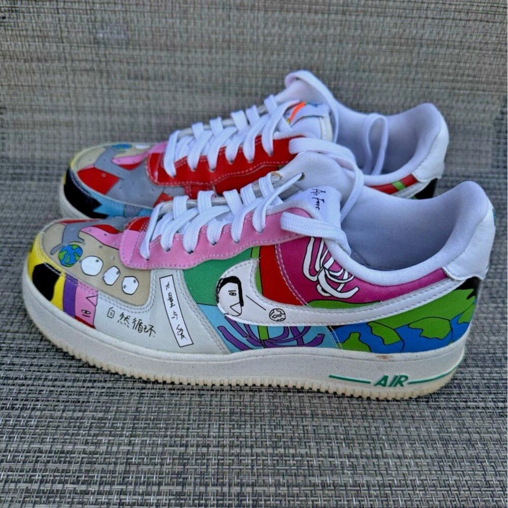 Nike Ruohan Wang x Air Force 1 Low Fly Leather Sneakers CZ3990-900 Unisex Sz 6.5 - Picture 3 of 16